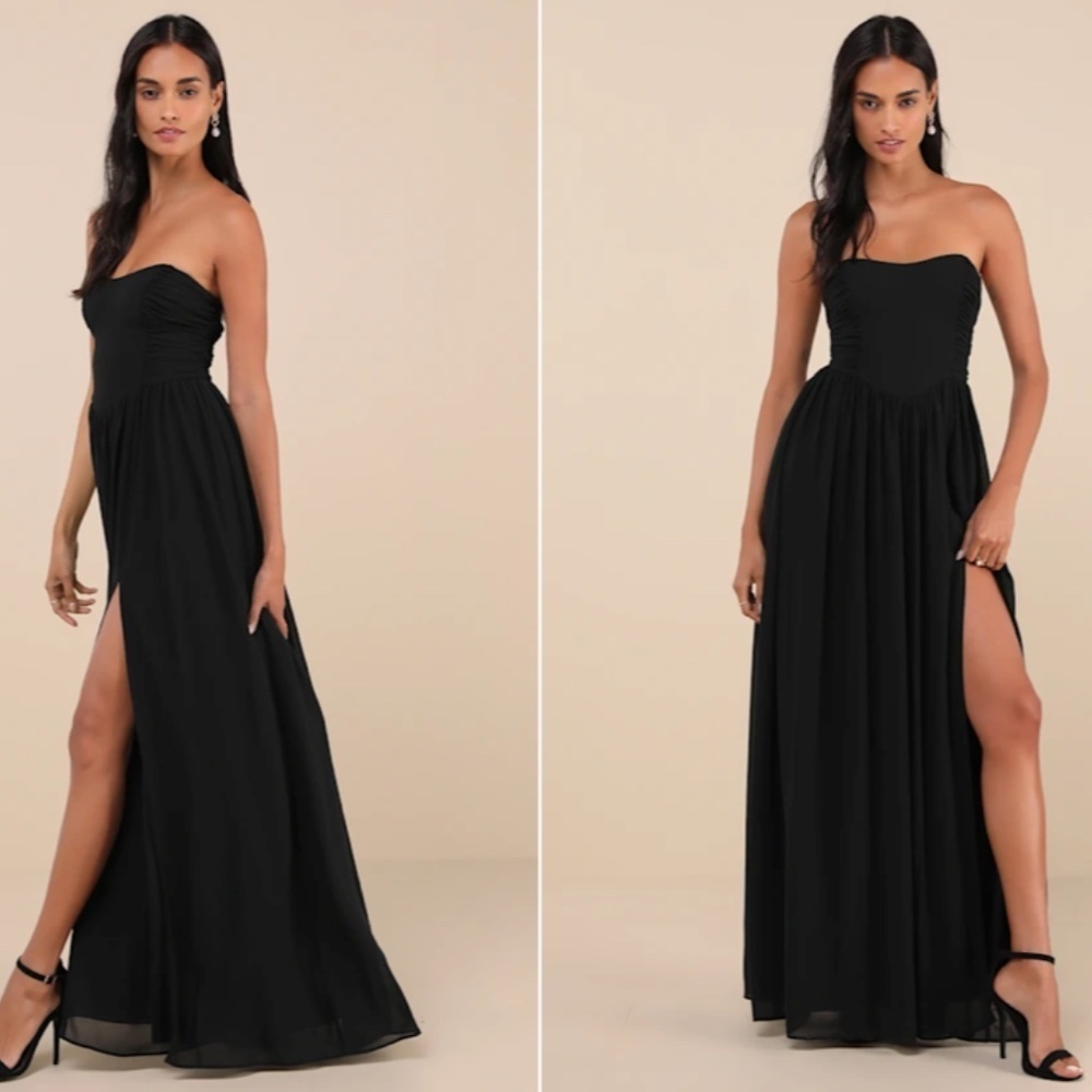 LULUS Prom Wedding Bridesmaid Sexy Flowy Romantic Elegant Chic Maxi Dress - Picture 3 of 6